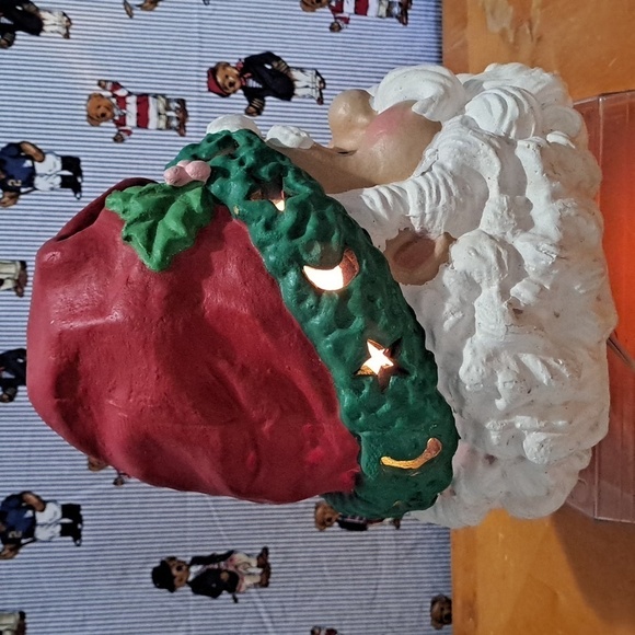 Vintage 1997 Matrix Santa Claus molded light up head moon & stars Christmas - Picture 4 of 6